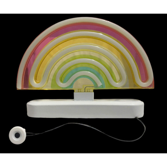 Rainbow LED Neon Table Lamp Desk Decor Night Light Quirky Cute Vintage - Picture 3 of 10